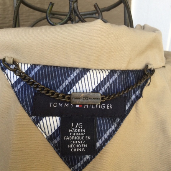 Tommy Hilfiger women’s tan trench coat Large Fall Spring - Picture 13 of 16